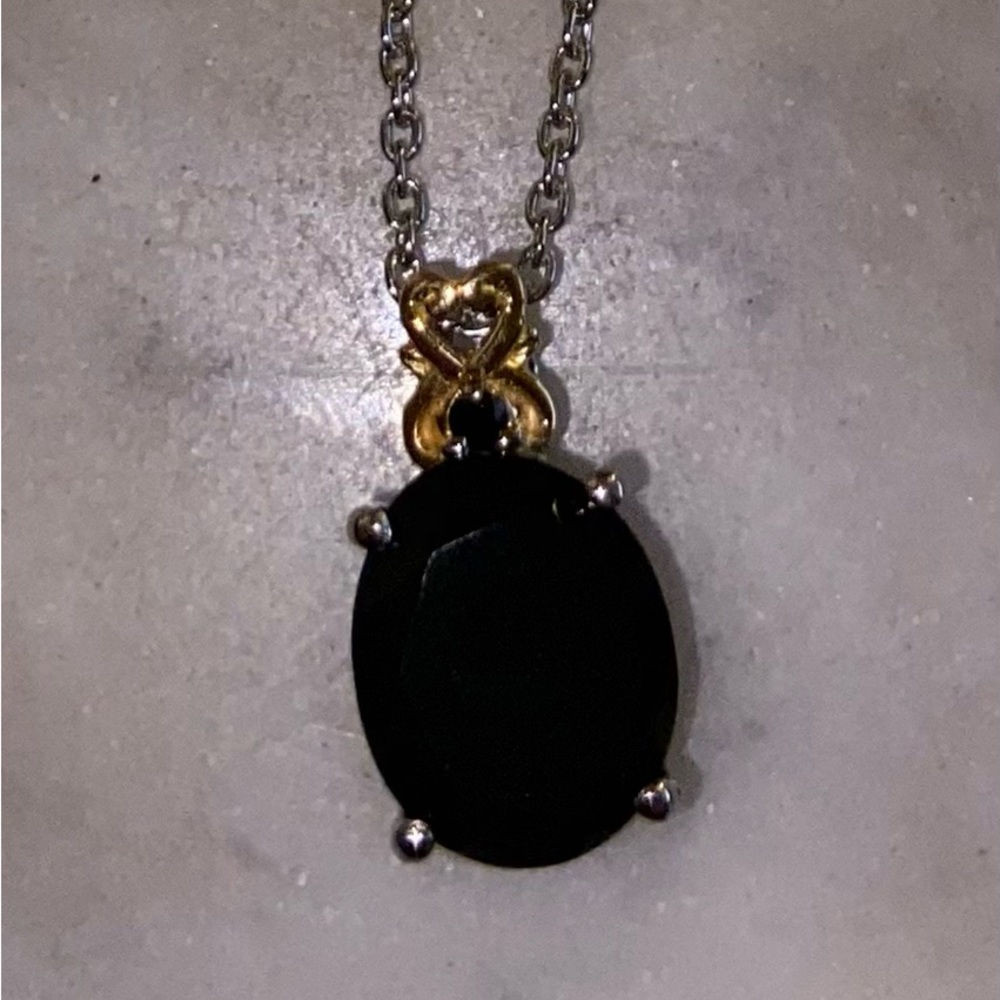 NWT Black Tourmaline & Black Spinel Pendant and 20” in Necklace in 14KYG & .925! - Picture 8 of 10
